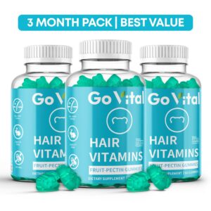 Daily Hair Care Gummies – Original USA Formula Pack of 3 (180 Vegan Gummies) – Supports Healthy-Looking Hair & Nail Strength – No Artificial Flavors