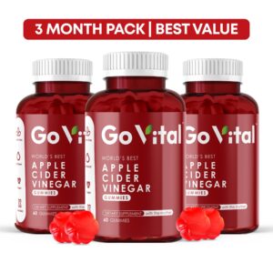 Apple Cider Vinegar Gummies – Original USA Formula | Pack of 3 (180 Vegan Gummies) for Fat Burning & Metabolism Support with Vitamin B12 & Folic Acid